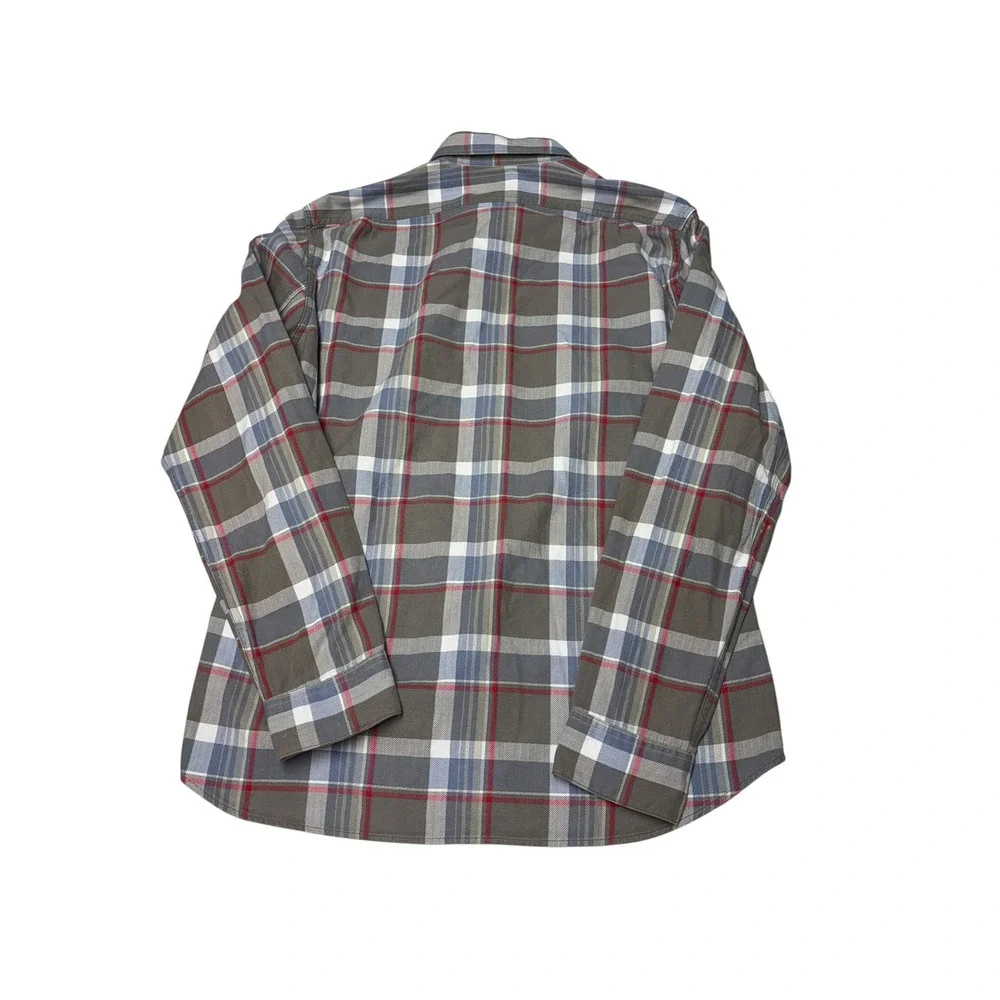 J.Crew Sporting Goods Mens Slim Fit Herringbone Plaid Button Down Shirt Grey M